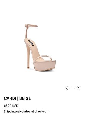 Ruthie Davis Cardi Beige High-Heel Platform Sandal size 39 8-8.5